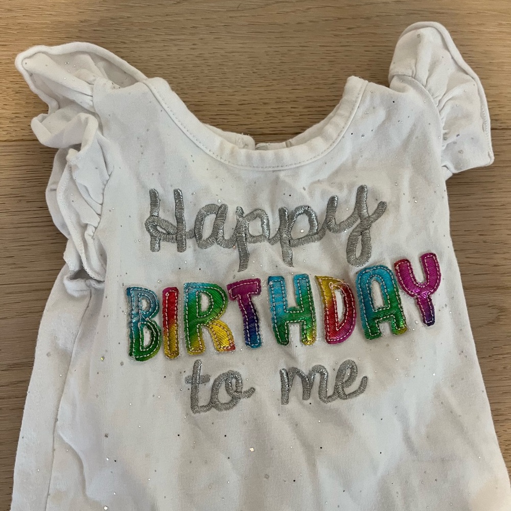 Happy Birthday onesie and tulle skirt